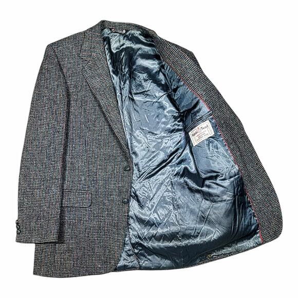 John Alexander x Harris Tweed Check Weave Sport Coat 42R - Picture 2 of 8